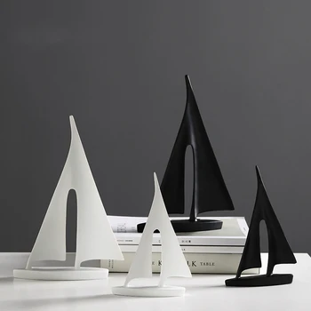 Acasă Statuie Decor Accesorii Barcă Cu Pânze Figurina Moderne Barcă Cu Pânze Abstracte Sculptura Acasă Decor Interior Decor Birou