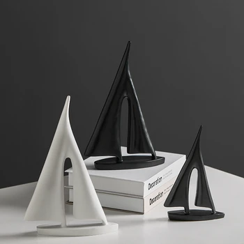 Acasă Statuie Decor Accesorii Barcă Cu Pânze Figurina Moderne Barcă Cu Pânze Abstracte Sculptura Acasă Decor Interior Decor Birou