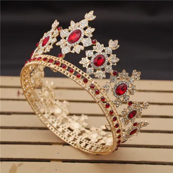 De lux Royal King Coroană de Nunta Mireasa diademe și Coroane Regina Păr Bijuterii de Cristal Diademă Bal Frizură Cap dotari Concurs