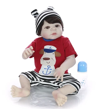 KEIUMI 23Inch Renăscut Baby Doll Realiste Nou-născut Corp Plin de Vinil Silicon Renăscut baietel Adorabil Copii Cadou de Ziua Jucarii