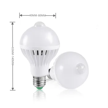 LED-uri Senzor de Mișcare PIR, Lampa E27 220V 9W 12W 15W 18W Automată ON/OFF LED Bec Lumina de Sensibile Mișcarea Corpului Uman Detector de Lumini
