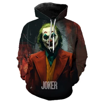 Film de groază Joker 3D Print Hoodie Amuzant Pulover Clovn Tricou Hip Hop Sudadera Hombre Strat de Streetwear Harajuku Hanorace