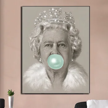 Modern Regina Gumă de Perete de Arta Pictura Figura Elisabeta a II-Printuri pe Panza Poster Imagini Pictura Living Decor Acasă