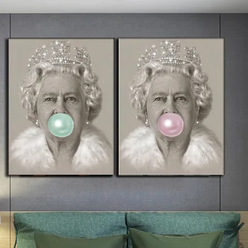 Modern Regina Gumă de Perete de Arta Pictura Figura Elisabeta a II-Printuri pe Panza Poster Imagini Pictura Living Decor Acasă