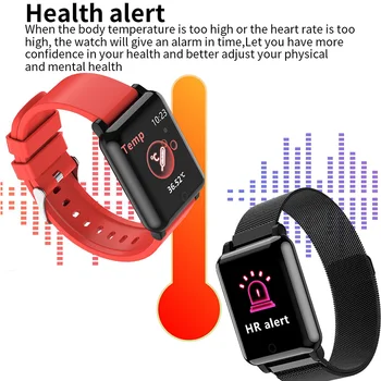 F54 Ceas Inteligent Bluetooth Temperatura Corpului Măsura Rata de Inima Monitor de Presiune sanguina Fitness Tracker IP67 rezistent la apa Ceasul Sport