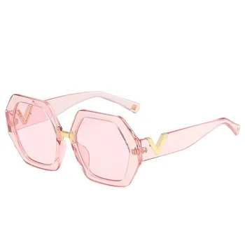 Moda Poligonale ochelari de Soare Femei Nou Brand de Lux Ochelari de Soare Personalitatea Doamnelor Eyewears UV400 Ochelari de protecție V-picior cu Ochelari