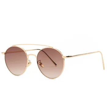 BEYONDSTAR Moda Vintage Rotund ochelari de Soare Femei Bărbați la Modă Dublu Pod Stil de Ochelari de Soare Oglindă Nuante UV400 Ochelari de G853