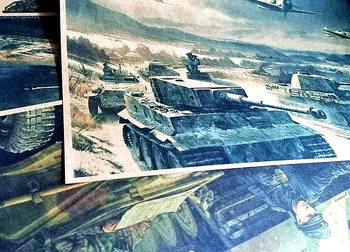 Wehrmacht Tigru VI Rezervor Poster WW2 Armă de Război Militar Poster de Epocă Kraft Hârtie Autocolant Perete Pictura Arta de Perete Decor Cameră