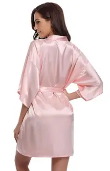 Noi Kimono De Mătase Halat Halat De Baie Femei De Mătase De Onoare Haine Sexy Bleumarin Halate De Satin Halat Doamnelor Halate