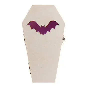 2021 Noi Decoratiuni De Halloween Sicriu De Lemn Bat Cutie De Lumină Ornamente Acasă Consumabile Partid