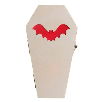 2021 Noi Decoratiuni De Halloween Sicriu De Lemn Bat Cutie De Lumină Ornamente Acasă Consumabile Partid