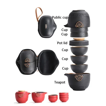 De înaltă calitate de Ceai Chinezesc de Călătorie Set de Ceai Kung Fu TeaSet Ceramic Portabil Ceainic de Portelan Teaset Gaiwan Cesti de Ceai de Ceremonia Ceaiului