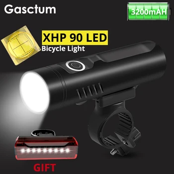 XHP90 LED Biciclete Lumina 3200mAh USB Reîncărcabilă Lanterna P50 L2 T6 Bicicleta Lampă Față Impermeabilă Ciclism Felinar Ca Putere Banca