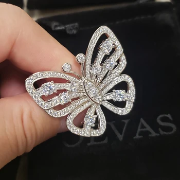 OEVAS Masiv 925 Sterling Silver Spumant Creat Moissanite Ridicat de Carbon Fluture Diamant Inele de Partid Fine Bijuterii Cadouri
