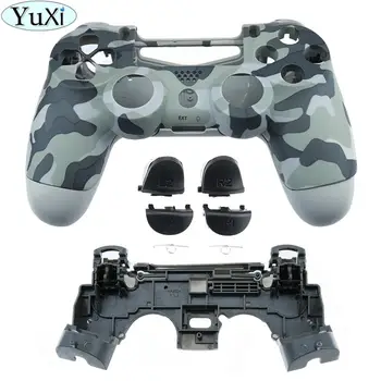 YuXi Pentru PS4 Pro Controller Caz de Înlocuire Fata Spate Carcasă Pentru Playstation 4 Pro JDM-040 Camuflaj W/ Button