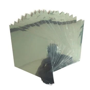 4buc Pătrat Oglindă Placi de Perete Autocolant Argintiu DIY Autocolante de Perete Mozaic Oglinda Baie Sticker de Perete de Hârtie autoadezive pentru Decor Acasă