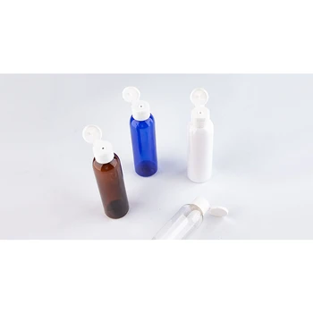 De unică folosință din Plastic Flip Capac Albastru Alb Clar Sticle Maro 150cc Capacitate de COMPANIE Recipient Pentru Sapun Lichid Cosmetice 150ml x 25