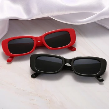 Retro Dreptunghi ochelari de Soare pentru Femei Brand Designer de Moda Ochi de Pisică Ochelari de Soare Doamnelor Cadru Mic Negru UV400 Ochelari de Nuante