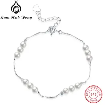 Pearl Bijuterii Elegant 925 De Argint Sterlină Femei Brățară Reglabil Bratari De Lanț De Sex Feminin Brățări Bijuterii Fine (Lam Hub Fong)