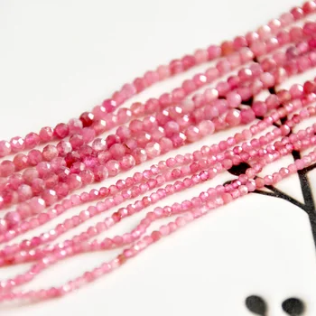 En-gros naturale turmalina roz fatetate taie 2mm/3mm/4mm 7.5 inch/19 cm margele de semințe mici bijuterii DIY pentru femei