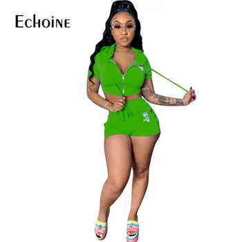 Echoine Sport Femei solide de Diamant set de două piese Treninguri hanorac cu fermoar topuri pantaloni jogger Costum de Haine de Potrivire Set haine