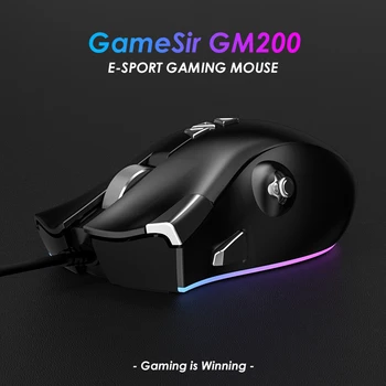 GameSir GM200 Gaming Mouse cu 6 Butoane si 1 Joystick, Prestabilite MOBA Modul și Modul FPS, Iluminare RGB, Reglabile 4-nivel DPI