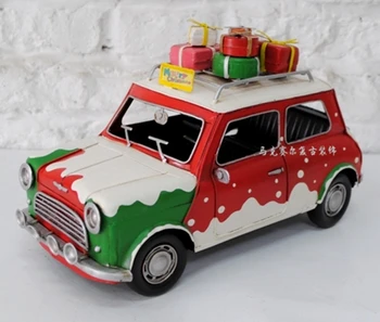 Epocă de fier model de masina decoratiuni de craciun pentru casa ornamente de mașini de epocă pictura meserii MASINA Living decor retro