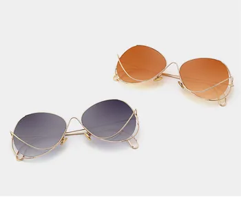 VWKTUUN ochelari de Soare Femei Bărbați Gol ochelari de soare UV400 ochelari de Soare Pentru Femei de Aur de Metal fără ramă de Ochelari de Gradient de Lentile de Ochelari