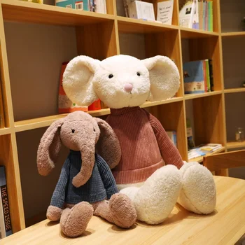 Iepure Drăguț Elefant Mouse-Ul Câine Păpușă Moale Jucarii De Plus Pentru Copii De Dormit Pereche Umplute De Animale De Pluș Jucării Pentru Copii Pentru Sugari