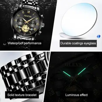 Nouă Bărbați Cuarț Ceas Clasic, Impermeabil Brand de Top OLEVS de Afaceri din Oțel Inoxidabil Curea Ceasuri Pentru Barbati