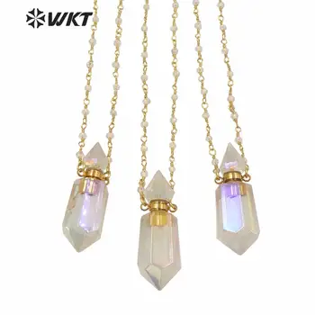 WT-N1233 en-Gros de piatră albă ulei esențial pandantiv sticla aura spiritul cristalul de cuarț colier sticla de parfum