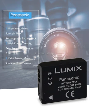 Panasonic CGA-S007E CGA S007E baterii cu litiu S007 S007A BCD10 aparat de fotografiat Digital Baterie S007E DMC TZ1 TZ2 TZ3 TZ5 TZ50 TZ15