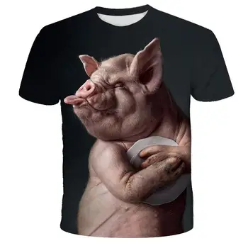 2020 Nou Sosiți Foc Noutate Populare Animale de Porc, de Oaie Seria T Cămașă Bărbați Femei 3D Print T shirt, T Topuri de Vara