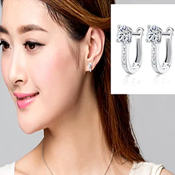 Real Argint 925 Tip U Cercel coreea Cercei pentru Femei Bijuterii Noi Cadouri CME1504