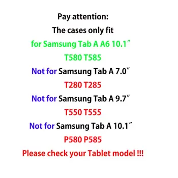 Moda Pictat Caz Acoperire Pentru Samsung Galaxy Tab Un A6 10.1 2016 T580 T585 T580N Caz Funda Tablet Stand Piele Shell+Stylus+folie