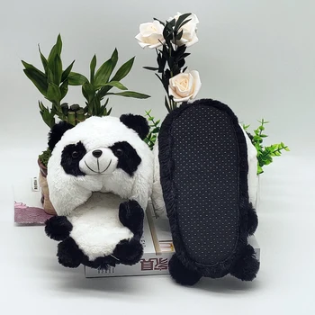 Panda interior cald personalizate blană papuci de lemn uscat pantofi Personalizate papuci de Casa Papuci de casa pentru Copii barbati femei iarna