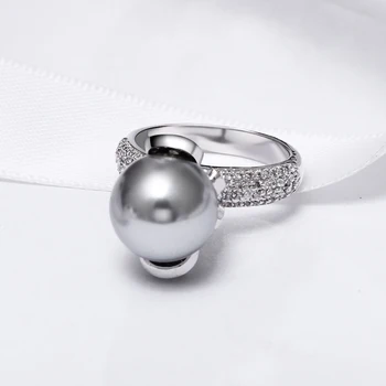 Noi sosiri Inele pentru femei material cupru cu Imitație de gri perla inel dulce mare moda bijuterii Gratuit picătură de transport maritim