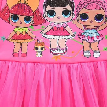 Toamna Copil Rochie cu Maneci Lungi lol Dress Toddler Girls Rochii de Printesa de Moda lol Papusa Fete de Îmbrăcăminte