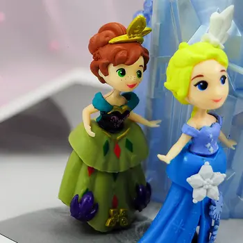 6 buc/Set Disney Frozen Printesa Anna, Elsa, Olaf, Sven Castelul de Gheata Tronului din Palatul PVC Figura de Acțiune Jucarii Model de Papusa Anime Brinquedos