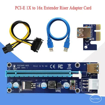 Mini PCI-E PCI Express 1x la 16x Extender Coloană video placa grafică extern Adaptor Cablu de Alimentare 6pini pentru Bitcoin BTC Mining