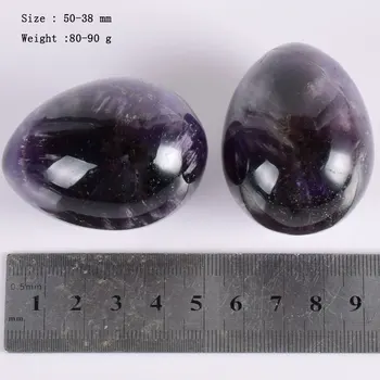Mare Dimensiune Ametist Ou & Bază de Lemn Undrill 50*35 MM Naturale Cristal Mineral Mingea decor Acasă accesoriu Kegel Masaj Yoni Ou