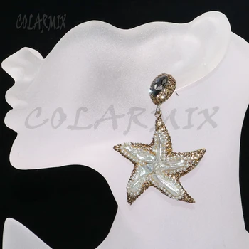 3 Perechi cercei Perla steaua de mare legăna perla cercei picătură cercei vintage cristal accesorii pentru femei cercei bijuterii 9325