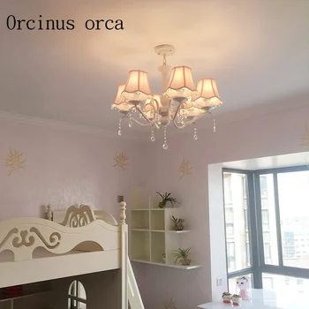 Coreeană rurale lampă de cristal simplu stil European din fier forjat roz princess room cameră caldă