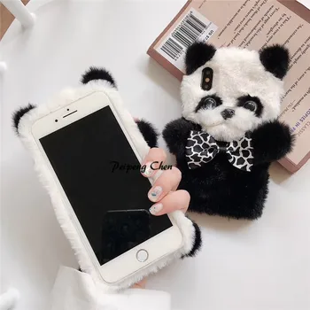 Paroase Panda Drăguț Animal Telefon Caz Pentru iPhone 6 6S 7 8 Plus Moale de Plus Pentru iphone 11 Pro Max XS MAX XR de Protecție Capacul din Spate