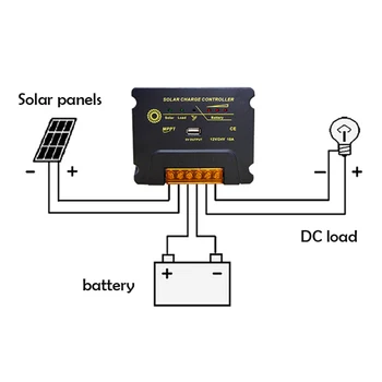MPPT Solar 10A Încărcare și Descărcare de gestiune Controlor de Module Fotovoltaice, Controler 12/24V Universal