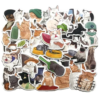 Kawaii Animal Pisica Autocolant Scrapbooking Pentru DIY Laptop, PC, Telefon Chitara Valiza Depozitare de Desene animate Drăguț Decalcomanii Autocolante 50PCS