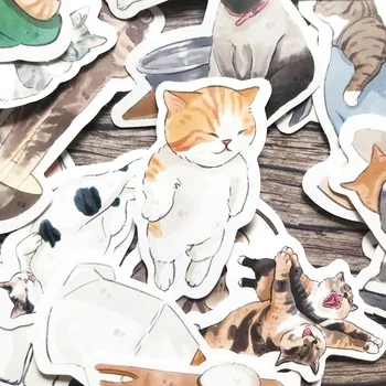 Kawaii Animal Pisica Autocolant Scrapbooking Pentru DIY Laptop, PC, Telefon Chitara Valiza Depozitare de Desene animate Drăguț Decalcomanii Autocolante 50PCS