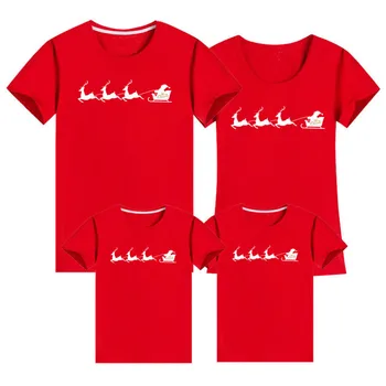 Familia De Crăciun De Moda T-Shirt Cerb De Imprimare Adulți Copii Noi Xmas Familie De Potrivire Haine De Familie Haine De Potrivire
