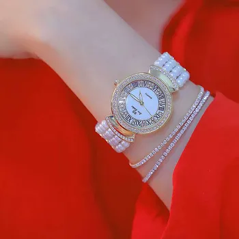 Relojes para mujer 2019 Fierbinte de Vânzare de Moda Cuarț Ceasuri de Înaltă Calitate, Cifre Romane, Cadran Perla Lanț relojes hombre para
