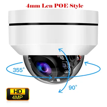 TOMLOV Mini 4MP PTZ HD Camera IP de Exterior POE Dome de Securitate 4mm focus fix Pan Onvif de Rețea IR Noapte de Securitate CCTV Cam